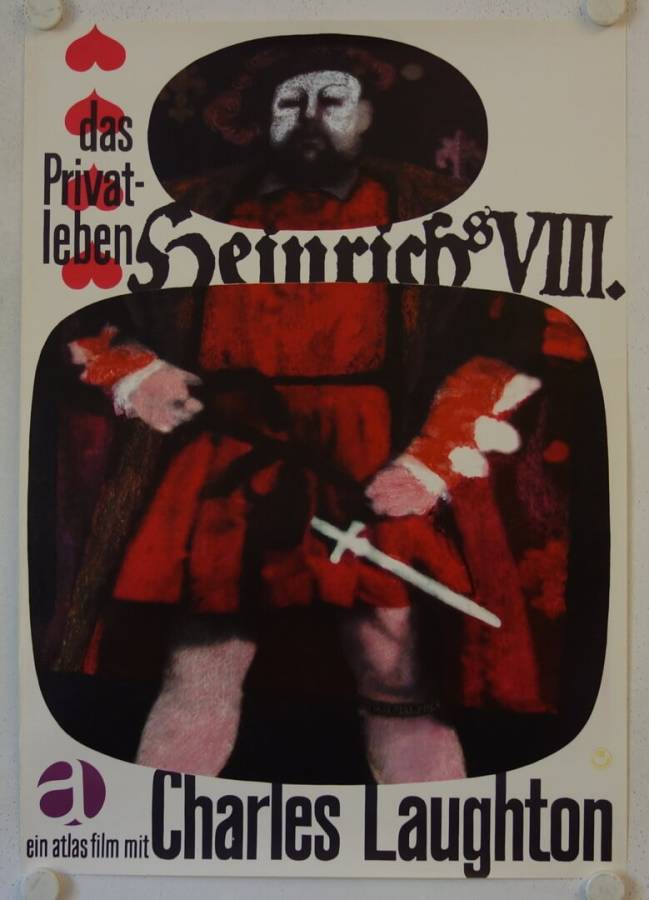 Das Privatleben Heinrichs VIII. originales deutsches Filmplakat (R60s)